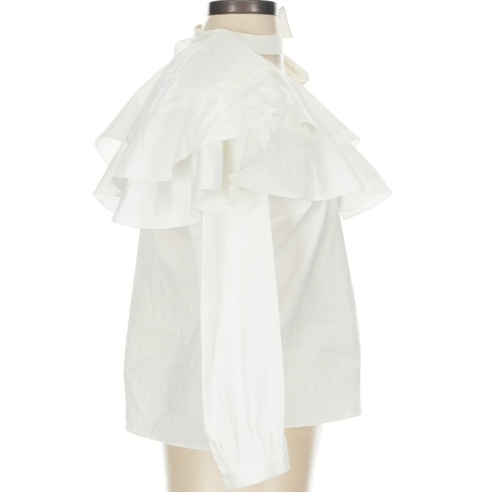 Veronica Beard “Gigi” White One Shoulder Ruffle Top - Size 2 - Picture 7 of 9